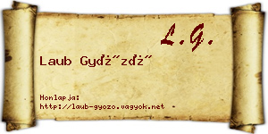 Laub Győző névjegykártya